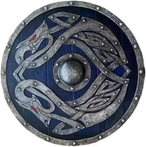 Handcrafted 24'' Medieval Viking Shield for Battle Round Shield Soldier Warrior Handcrafted 24'' Medieval Viking Shield for Battle Round Shield Soldier Warrior