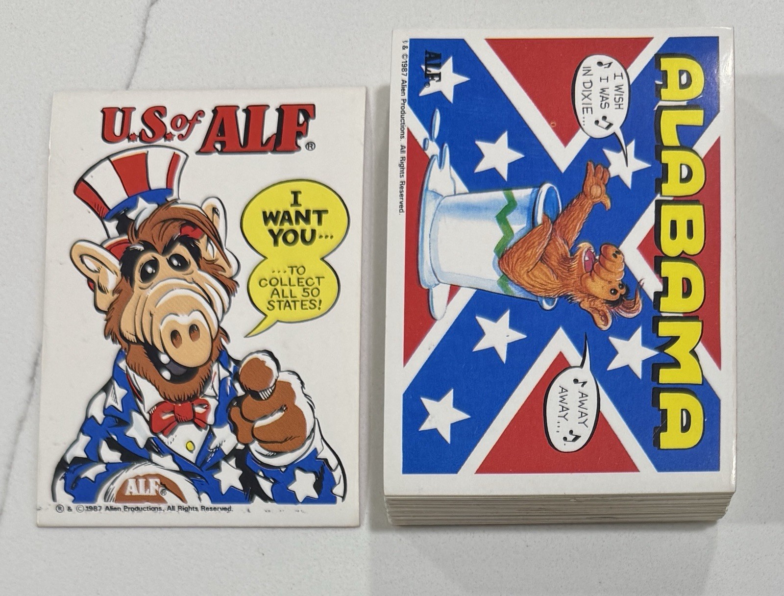 1987 Zoot U.S. of Alf Complete Set of 51 Stickers 1987 Zoot U.S. of Alf Complete Set of 51 Stickers
