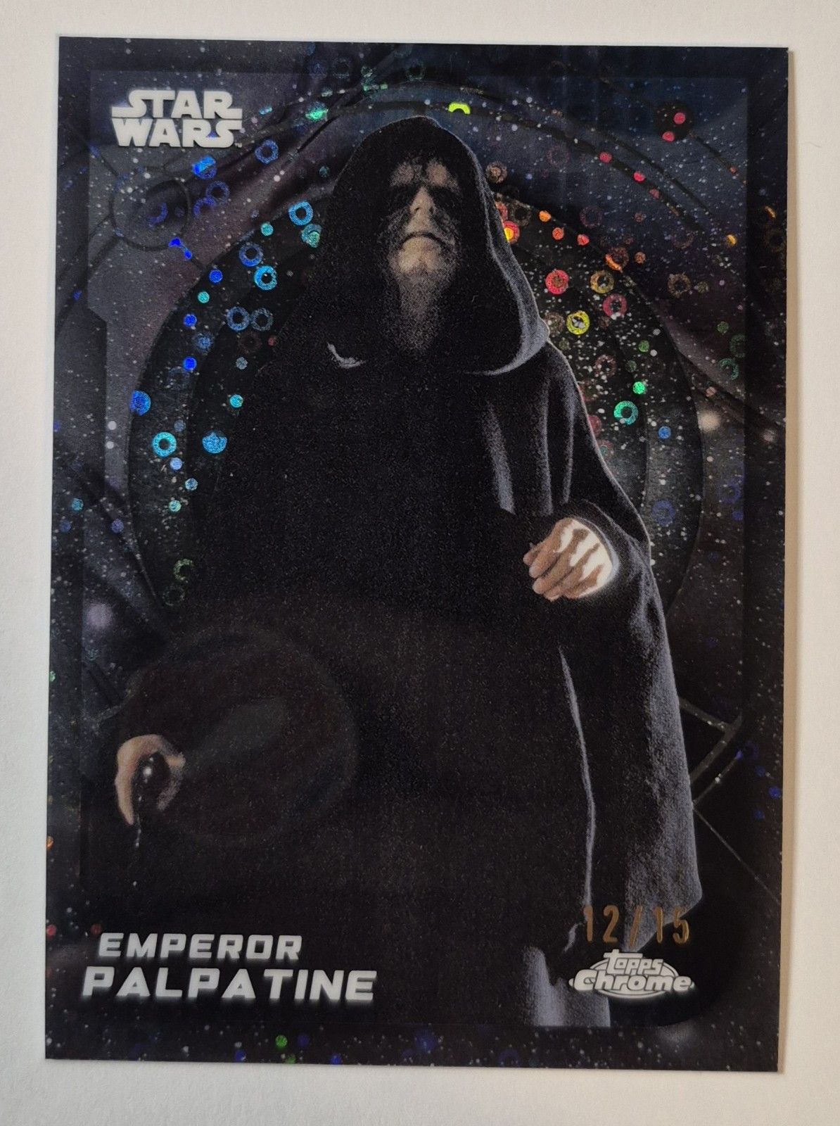 2026 Topps Chrome Star Wars Emperor Palpatine Galaxy Refractor /15 Return Jedi