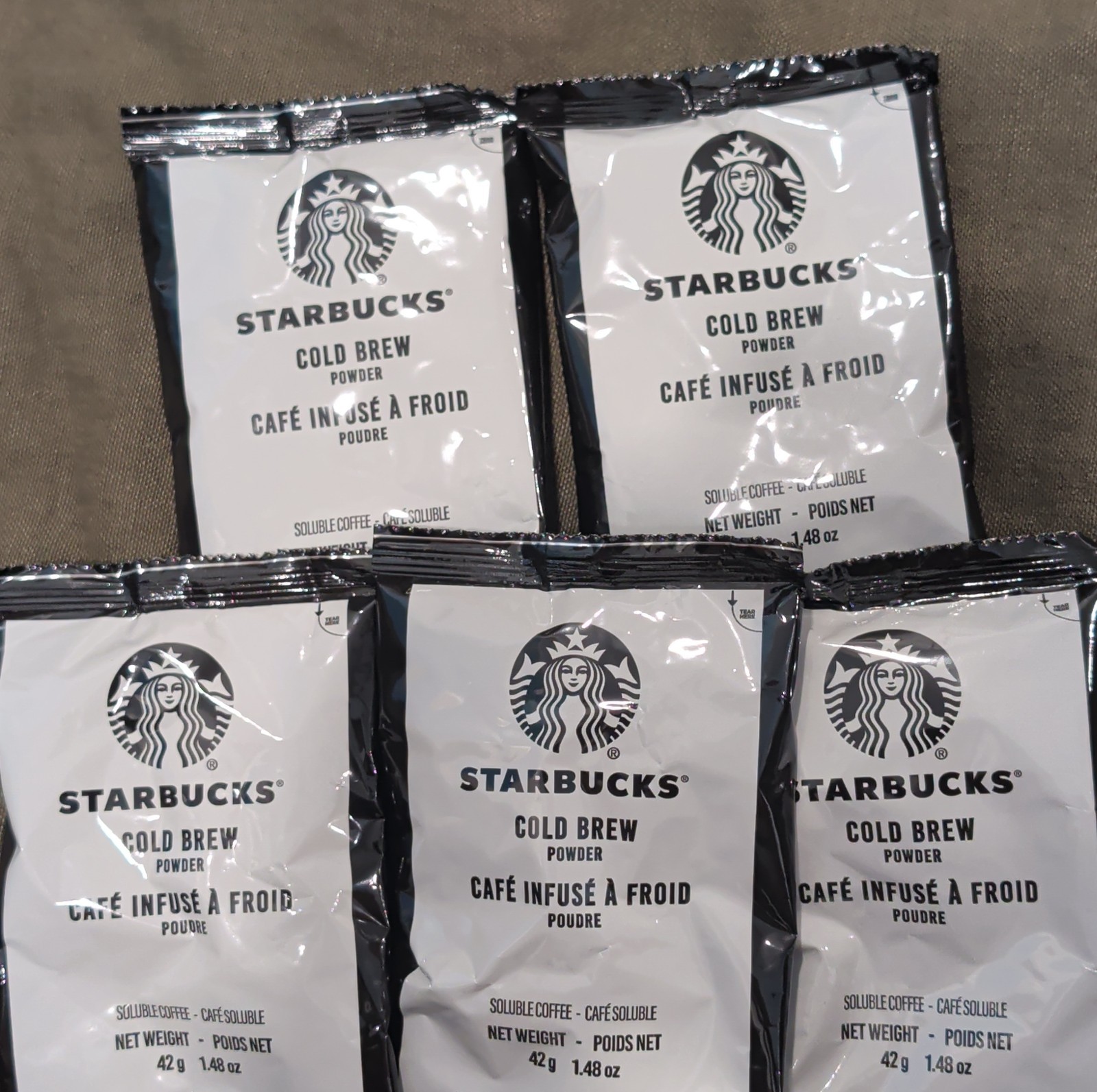 5  Pack 🌟BUX Freeze Dried Cold Brew Powder Coffee BB 11/2026 1.48oz Each