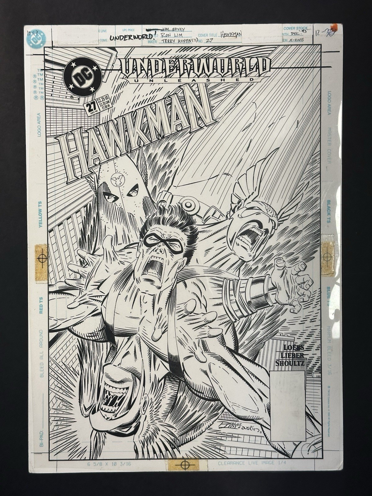 Hawkman #27 Cover ORIGINAL COMIC ART Ron Lim & Terry Austin Art Hawkman #27 Cover ORIGINAL COMIC ART Ron Lim & Terry Austin Art