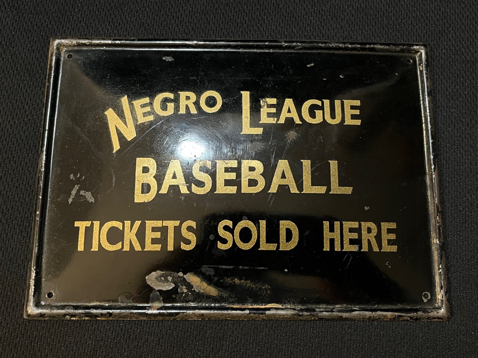 Negro League Baseball Sign -Tickets Sold Here -Tin -RARE Antique -ca 1920-1948 Negro League Baseball Sign -Tickets Sold Here -Tin -RARE Antique -ca 1920-1948
