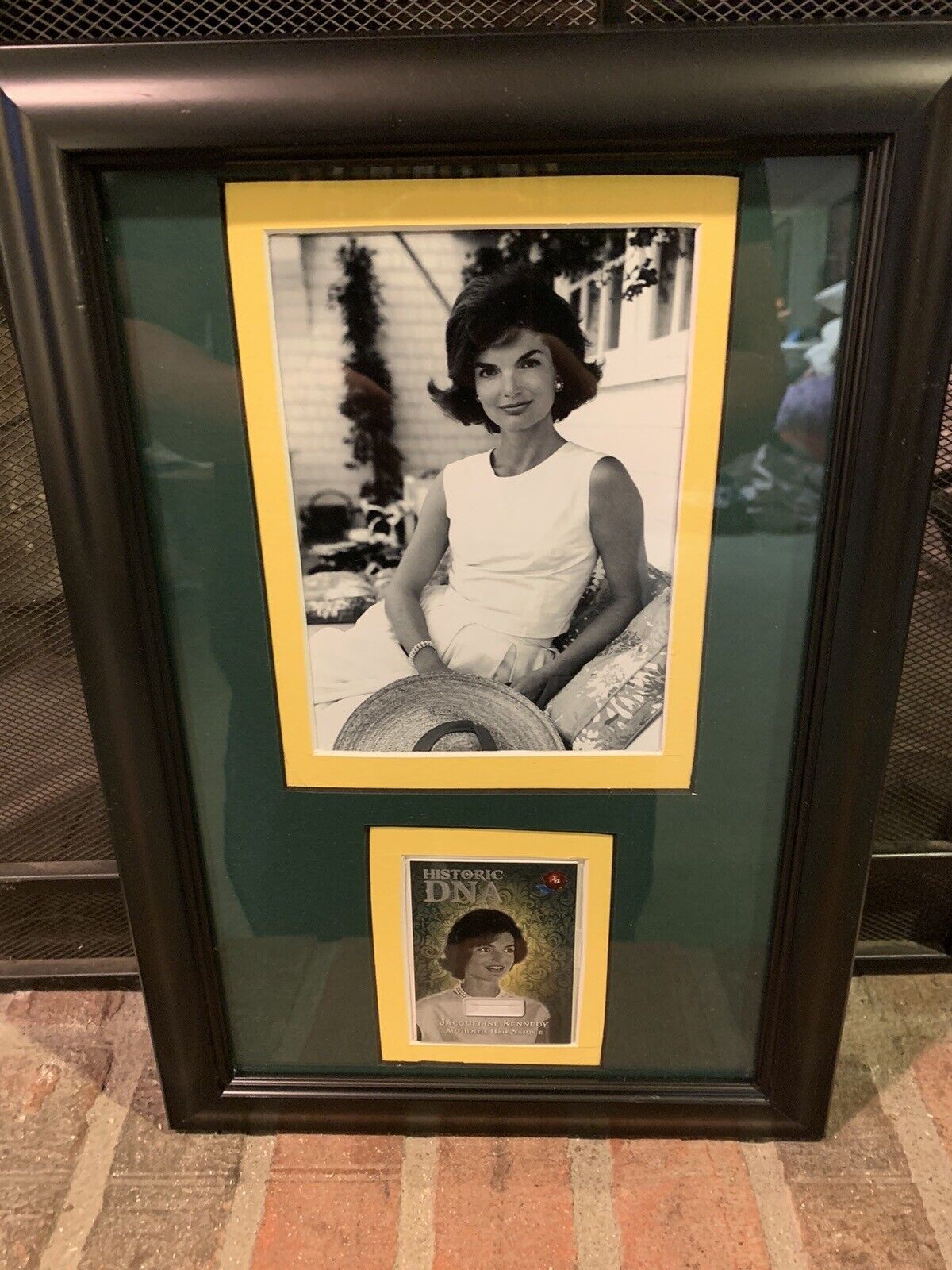 Framed Jacqueline “Jackie” Kennedy Historic DNA Hair Sample Card And Photograph