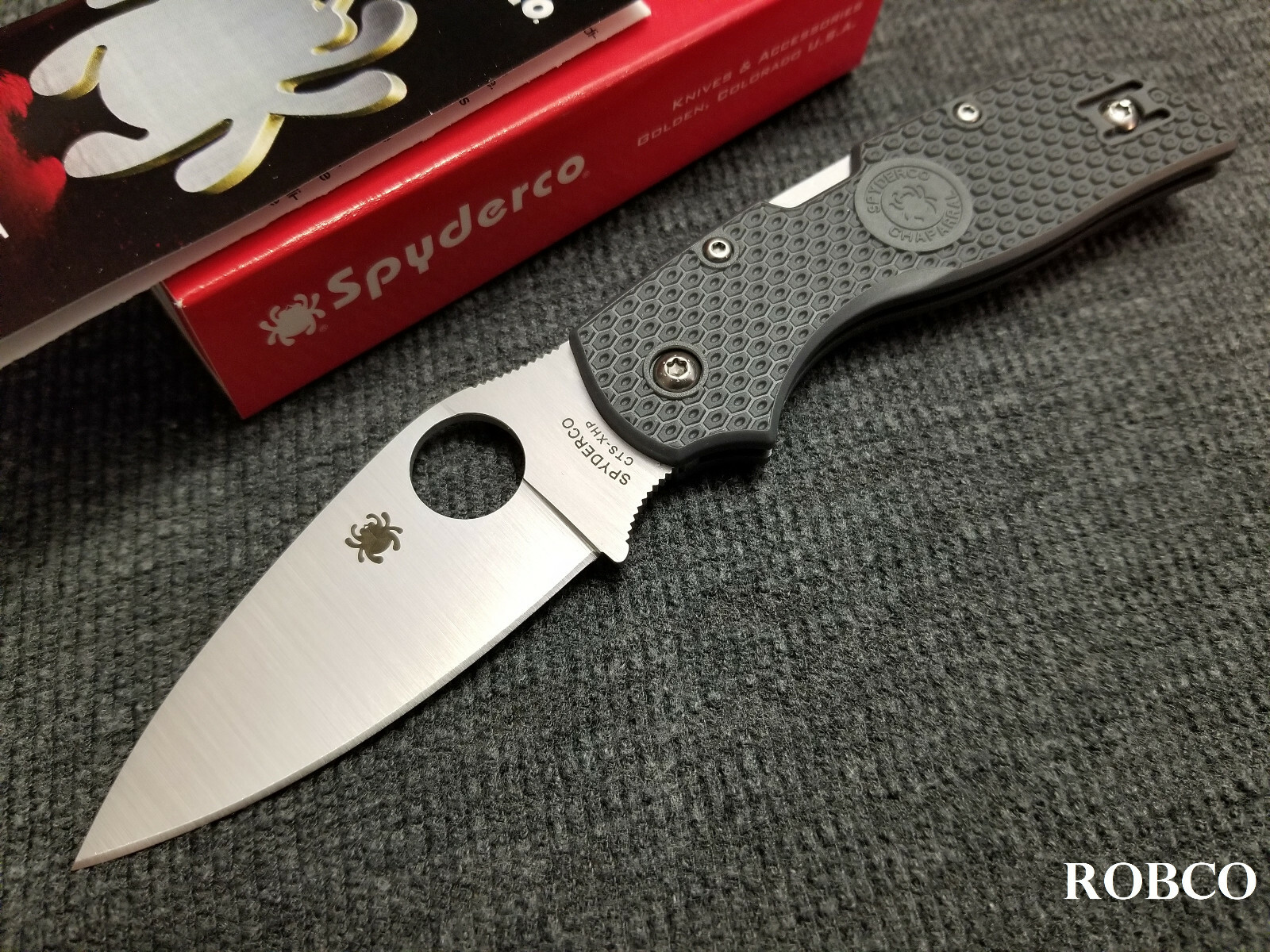 Spyderco Chaparral Lightweight CTS-XHP Satin Plain Blade Gray FRN C152PGY Spyderco Chaparral Lightweight CTS-XHP Satin Plain Blade Gray FRN C152PGY