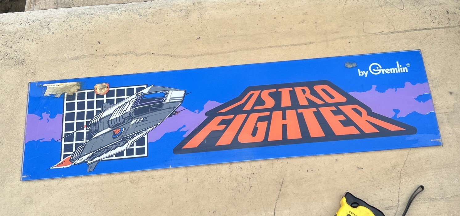 Astro Fighter Gremlin 24 By 6 plexiglass arcade game sign marquee If23 Astro Fighter Gremlin 24 By 6 plexiglass arcade game sign marquee If23