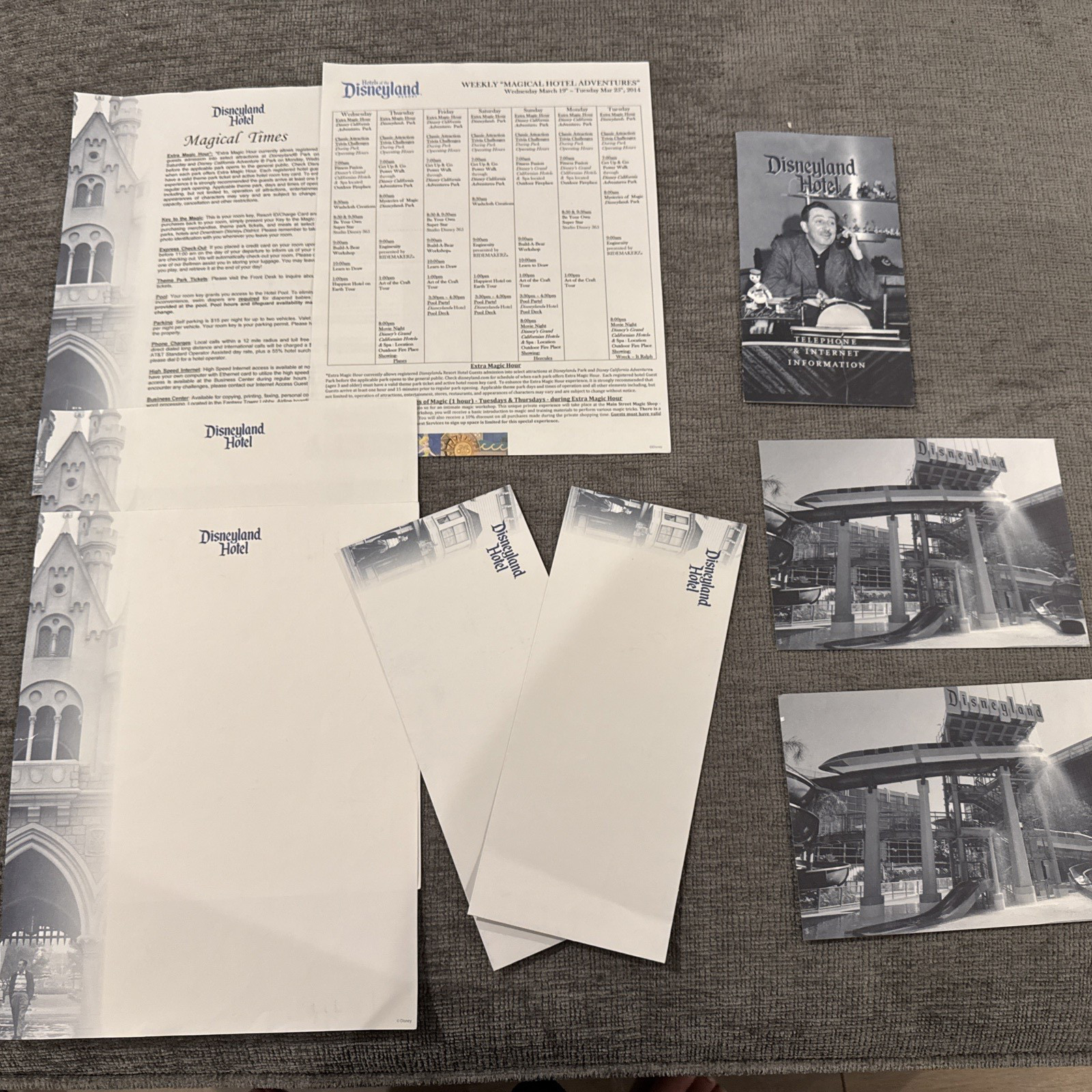 Vintage Disneyland Hotel Lot Postcards Envelopes Paper etc. See photos Vintage Disneyland Hotel Lot Postcards Envelopes Paper etc. See photos