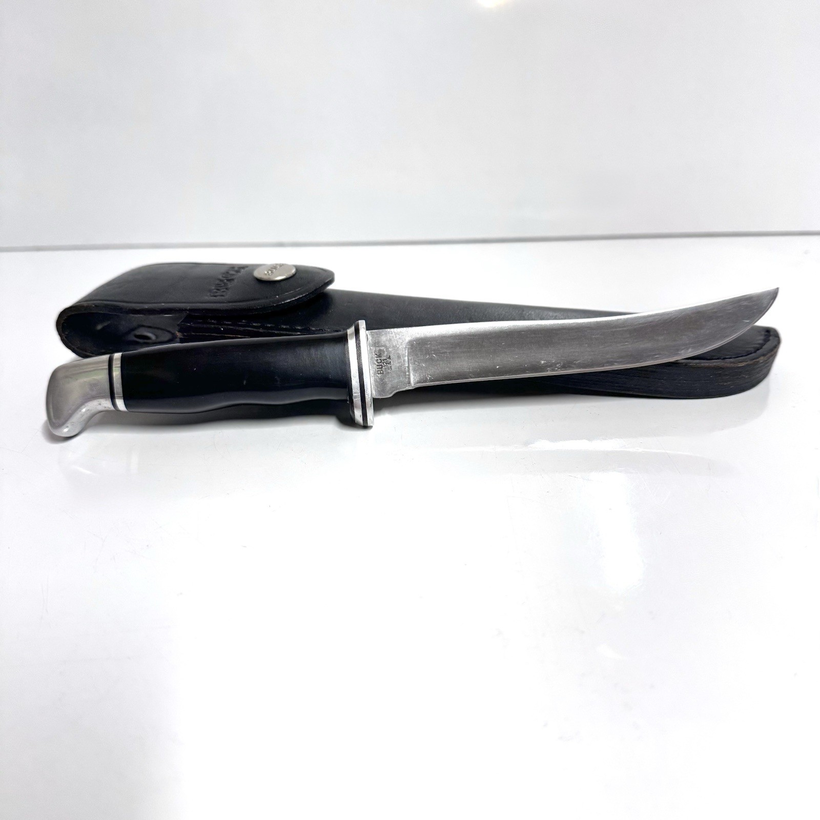 Vintage Buck 121 Fisherman Knife + Leather Sheath 1972-1986 Fillet Fishing Gear Vintage Buck 121 Fisherman Knife + Leather Sheath 1972-1986 Fillet Fishing Gear