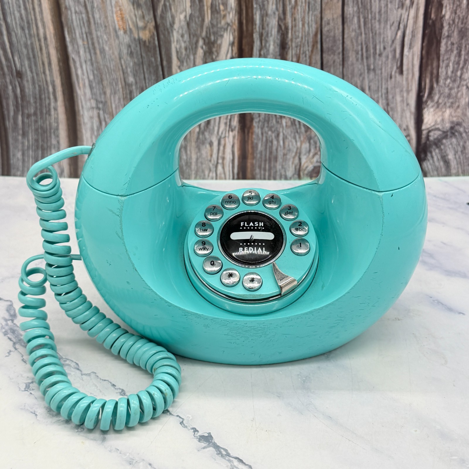 VTG Polyconcept Pushbutton Handbag Donut Telephone RARE Robin Egg Blue Retro VTG Polyconcept Pushbutton Handbag Donut Telephone RARE Robin Egg Blue Retro