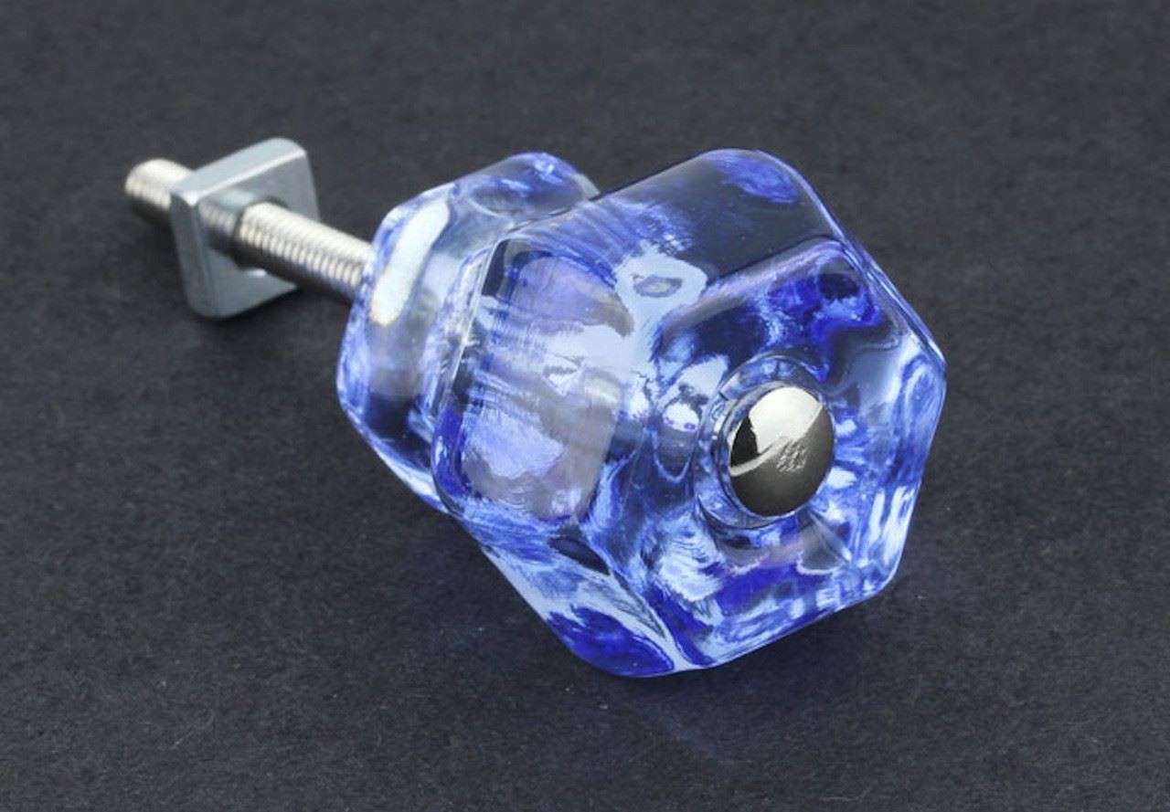 1-1/4" Antique Glass Knob Ice Blue 1-1/4" Antique Glass Knob Ice Blue