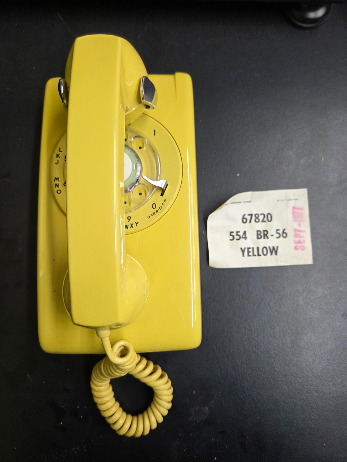 Vintage Yellow Northern Electric 554 Rotary Telephone Wall Mount Phone- Untested Vintage Yellow Northern Electric 554 Rotary Telephone Wall Mount Phone- Untested