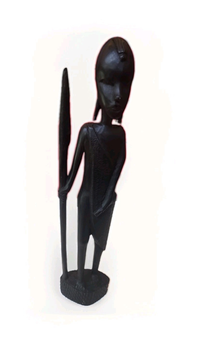 Vtg Hand Carved African Tribal Art Wooden Sculpture Warrior Figure Vtg Hand Carved African Tribal Art Wooden Sculpture Warrior Figure