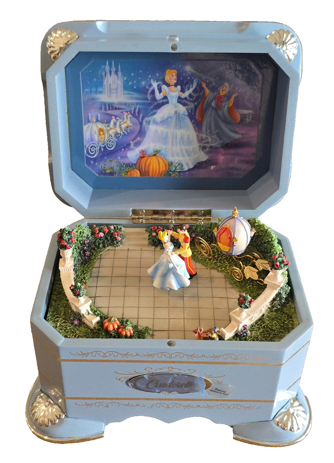 Vintage Cinderella's Dance Music Box #72079 2003 The Bradford Exchange Working Vintage Cinderella's Dance Music Box #72079 2003 The Bradford Exchange Working