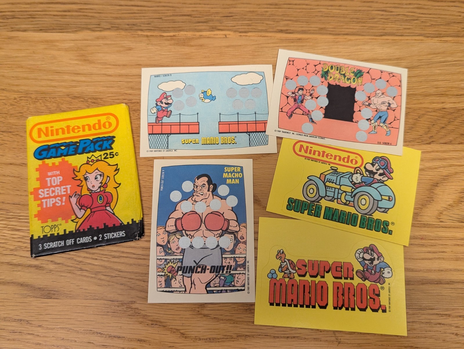 1989 Topps Nintendo Game Trading Card Wax Pack w Mario Bros & Mario Kart Sticker 1989 Topps Nintendo Game Trading Card Wax Pack w Mario Bros & Mario Kart Sticker