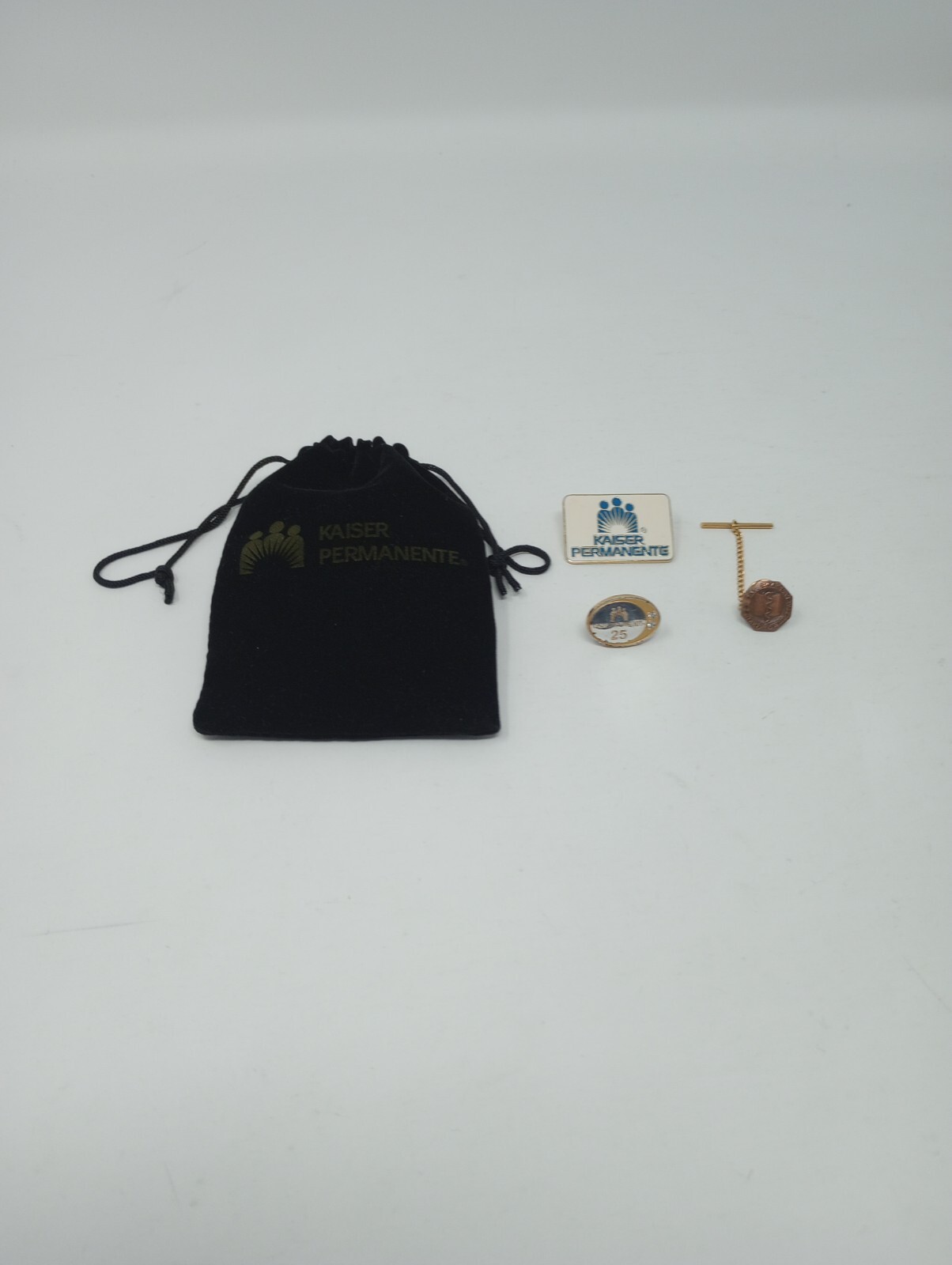 Vintage Kaiser Permanente Employee Pin Badge Brooch Lot w/ Bag