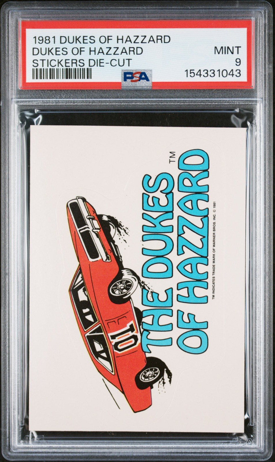 1981 Dukes Of Hazzard Dukes Of Hazzard Stickers Die-Cut PSA 9