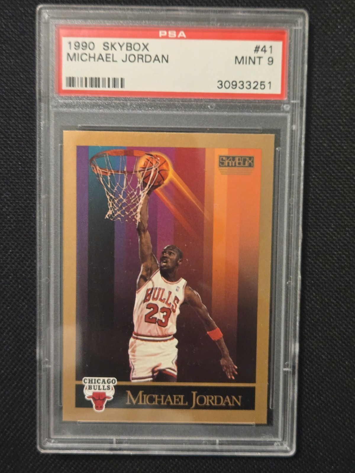 1990 SKYBOX MICHAEL JORDAN BASKETBALL CARD # 41 GRADED PSA 9 MINT 1990 SKYBOX MICHAEL JORDAN BASKETBALL CARD # 41 GRADED PSA 9 MINT