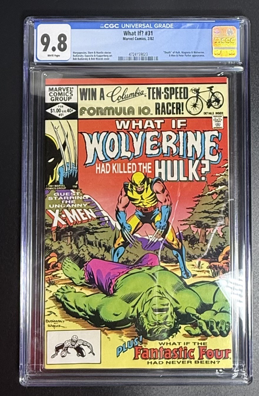 1982 WHAT IF WOLVERINE HAD KILLED THE HULK ISSUE 31 MARVEL COMIC - CGC 9.8 - NM+ 1982 WHAT IF WOLVERINE HAD KILLED THE HULK ISSUE 31 MARVEL COMIC - CGC 9.8 - NM+