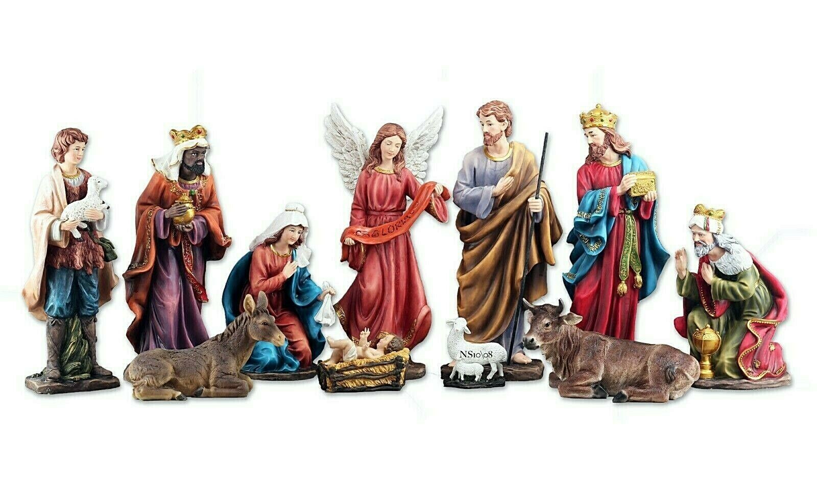Nacimiento Para Navidad de 8" Jesus Maria Y Jose Nativity 11 Pcs Scene Nacimiento Para Navidad de 8" Jesus Maria Y Jose Nativity 11 Pcs Scene