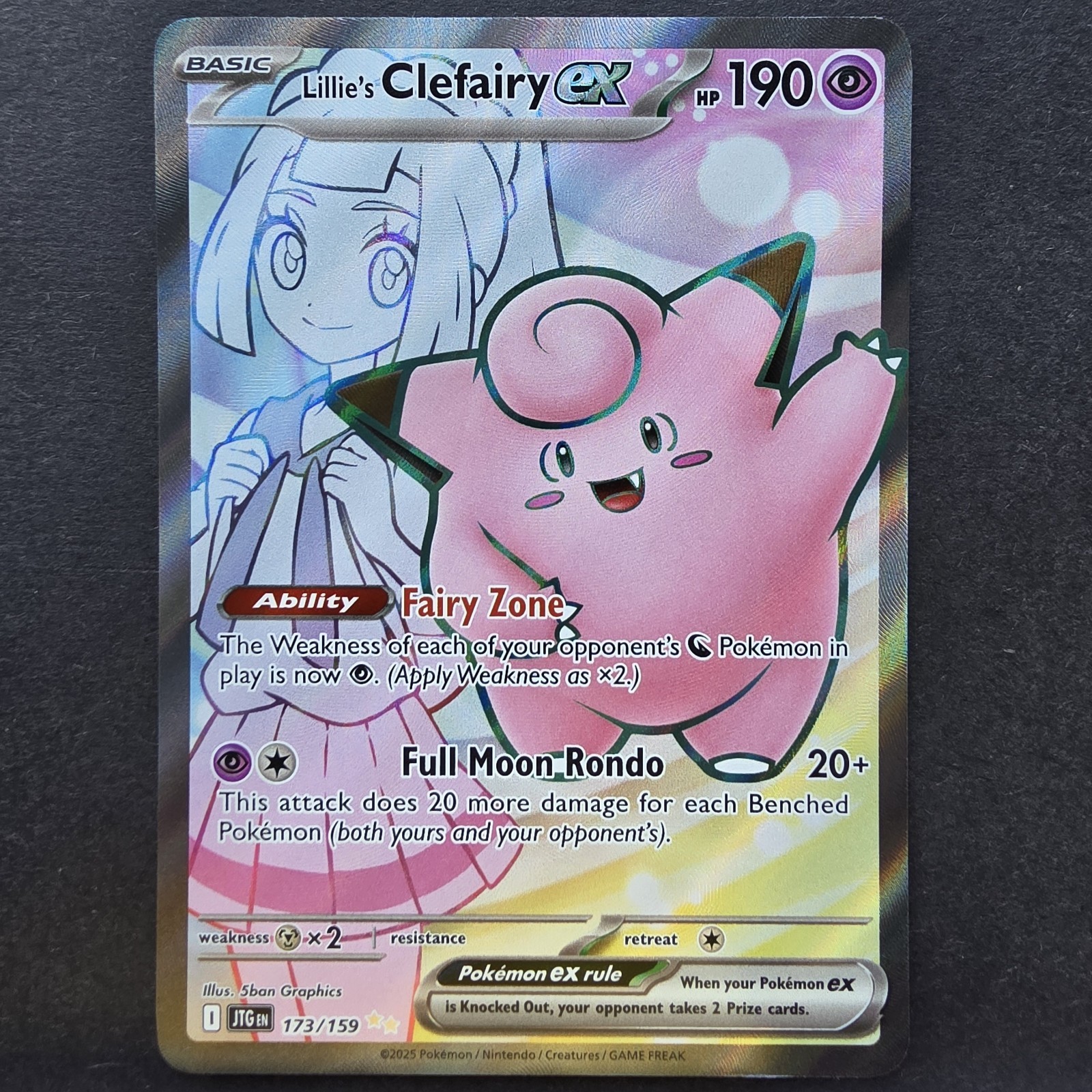 Lillie’s Clefairy ex 173/159 SV Journey Together Full Art Ultra Rare Pokemon TCG Lillie’s Clefairy ex 173/159 SV Journey Together Full Art Ultra Rare Pokemon TCG