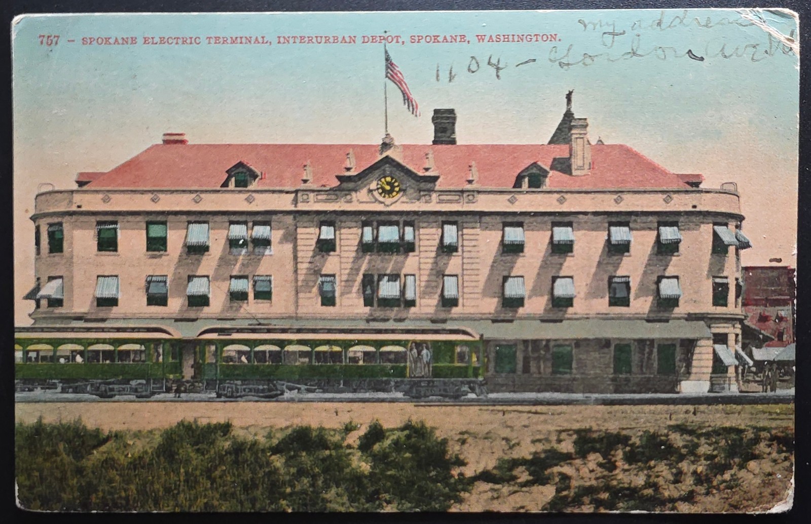 1910 Spokane Electric Terminal Interurban Depot Spokane WA Postcard 1910 Spokane Electric Terminal Interurban Depot Spokane WA Postcard