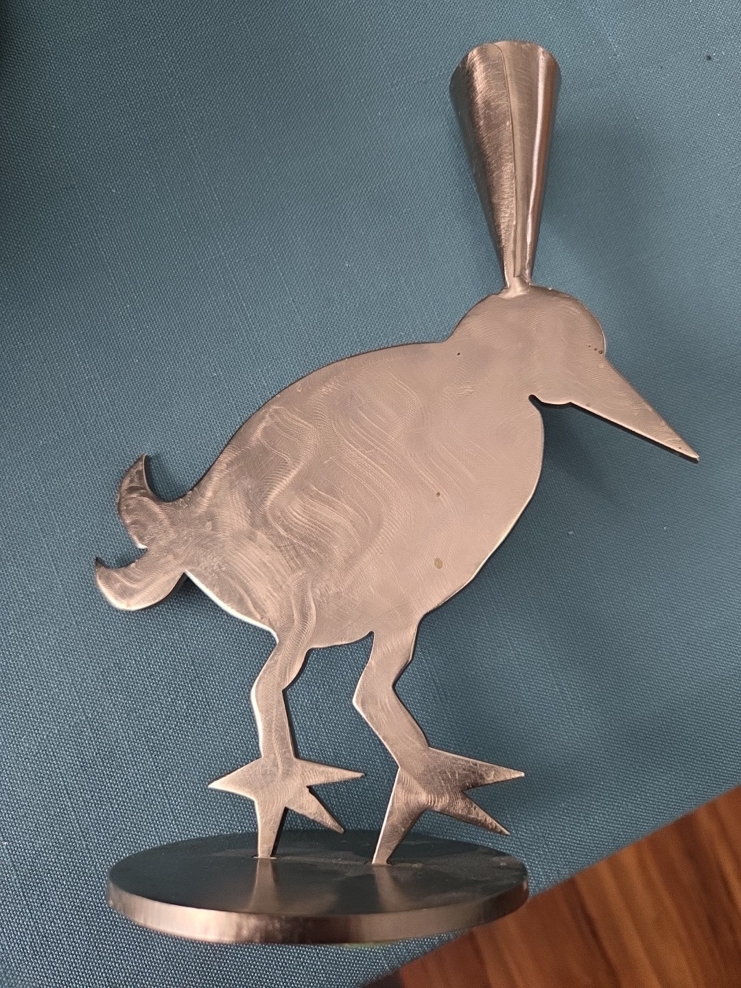 Vintage Amy Hess Signed Brushed Steel Sculpture Candle Holder 1994 Vintage Amy Hess Signed Brushed Steel Sculpture Candle Holder 1994