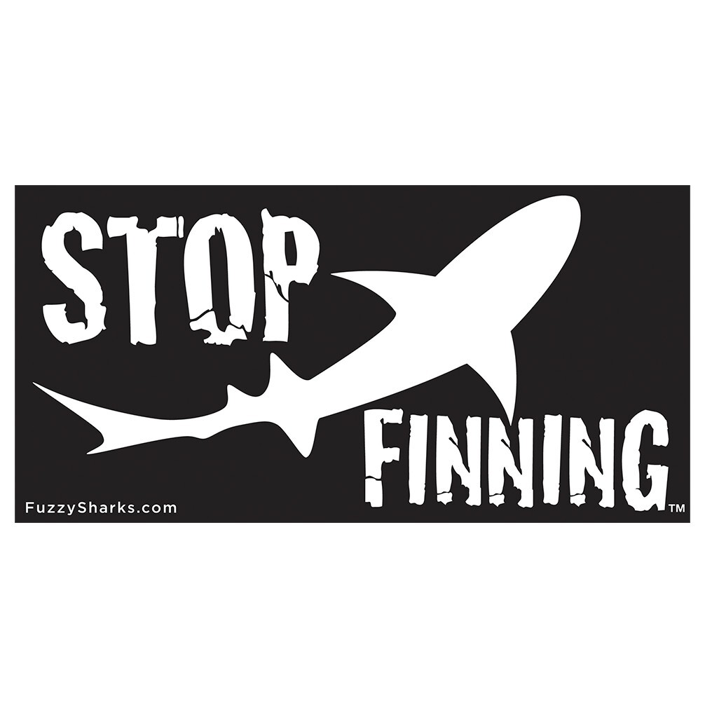 Stop Shark Finning Awareness Logo Bumper Sticker, Save the Sharks, 7.5" x 3.75" Stop Shark Finning Awareness Logo Bumper Sticker, Save the Sharks, 7.5" x 3.75"