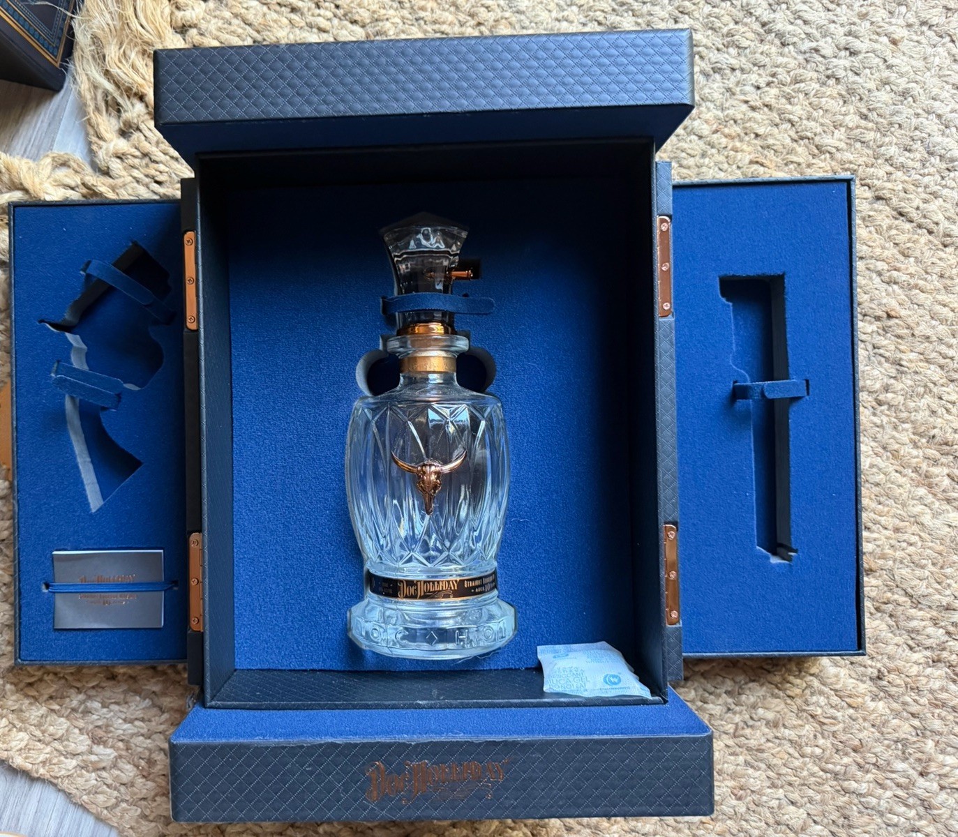 Doc Holliday 10 Year Bourbon Collector Blue Show Case Box Set With Empty Bottle Doc Holliday 10 Year Bourbon Collector Blue Show Case Box Set With Empty Bottle