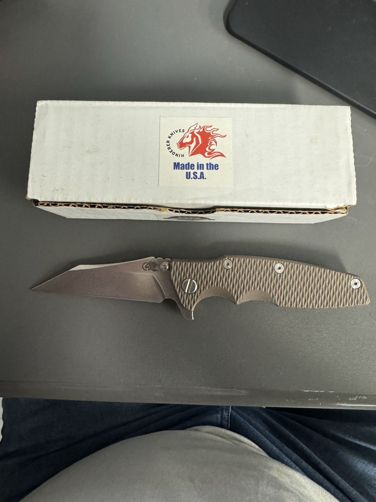 Rick Hinderer Eklipse 3.5" Wharncliffe Tri-Way Stonewashed Bronze CPM-20CV Rick Hinderer Eklipse 3.5" Wharncliffe Tri-Way Stonewashed Bronze CPM-20CV
