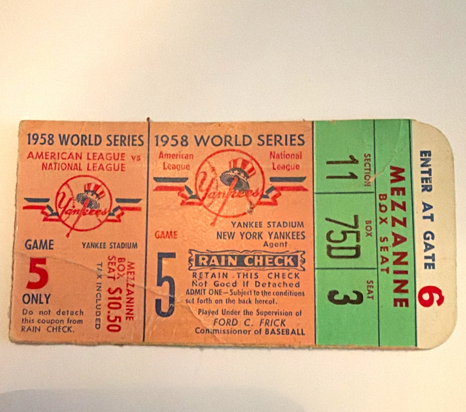 1958 World Series New York Yankees Yankee Stadium Game 5 1958 World Series New York Yankees Yankee Stadium Game 5