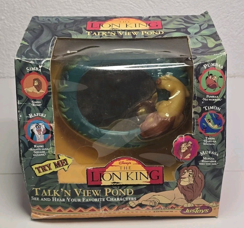 Vtg 1994 Disney The Lion King Talk N View Pond Toy JustToys Untested In Box
