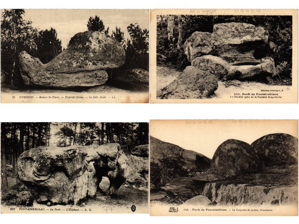 ANTIQUE STONES, CLIFFS, FRANCE Mostly FONTAINEBLEAU 300 Vintage Postcards (L5711) ANTIQUE STONES, CLIFFS, FRANCE Mostly FONTAINEBLEAU 300 Vintage Postcards (L5711)