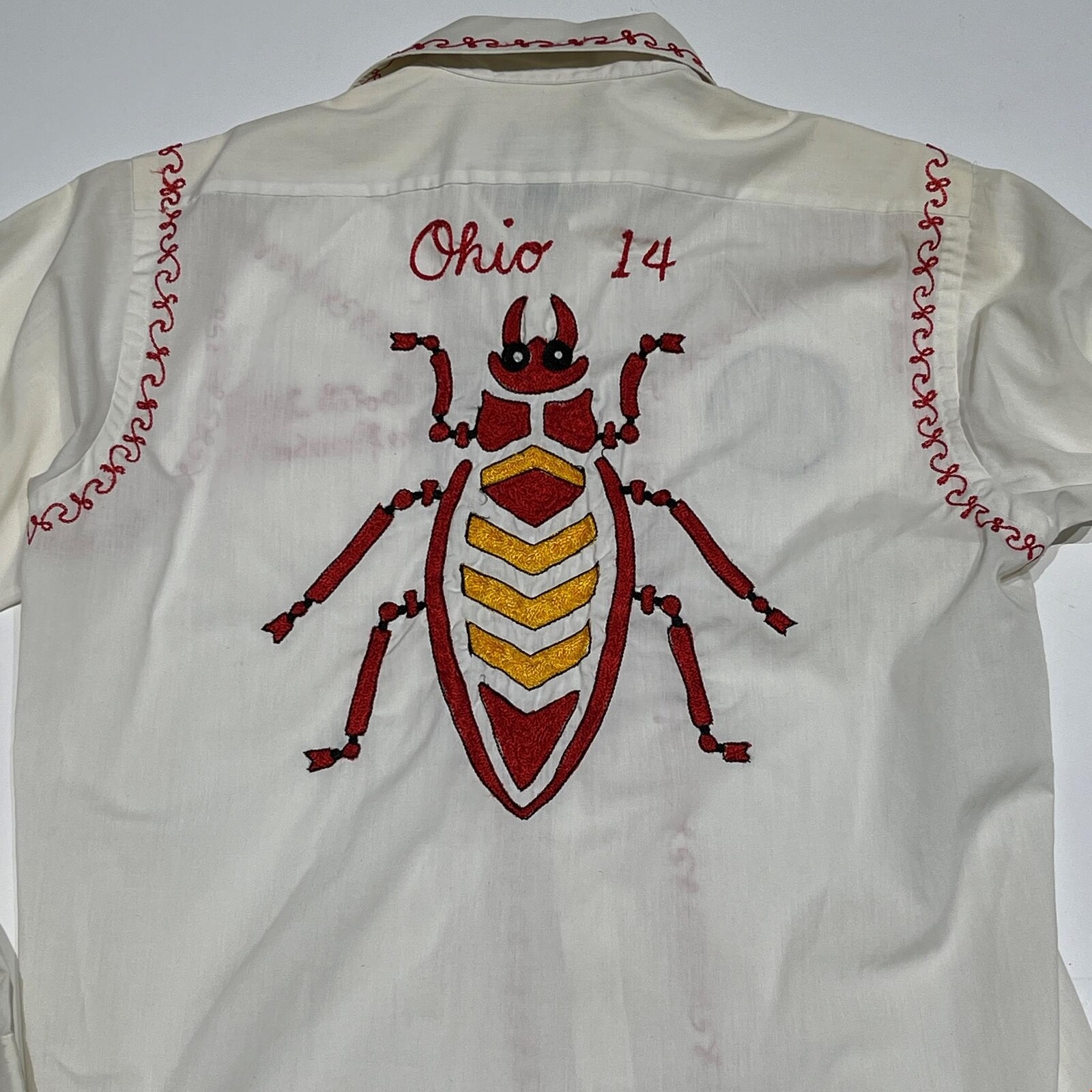 Military Order of The Cootie Shirt 1950’s Vintage VFW Embroidered 15.5 33 A3 Military Order of The Cootie Shirt 1950’s Vintage VFW Embroidered 15.5 33 A3
