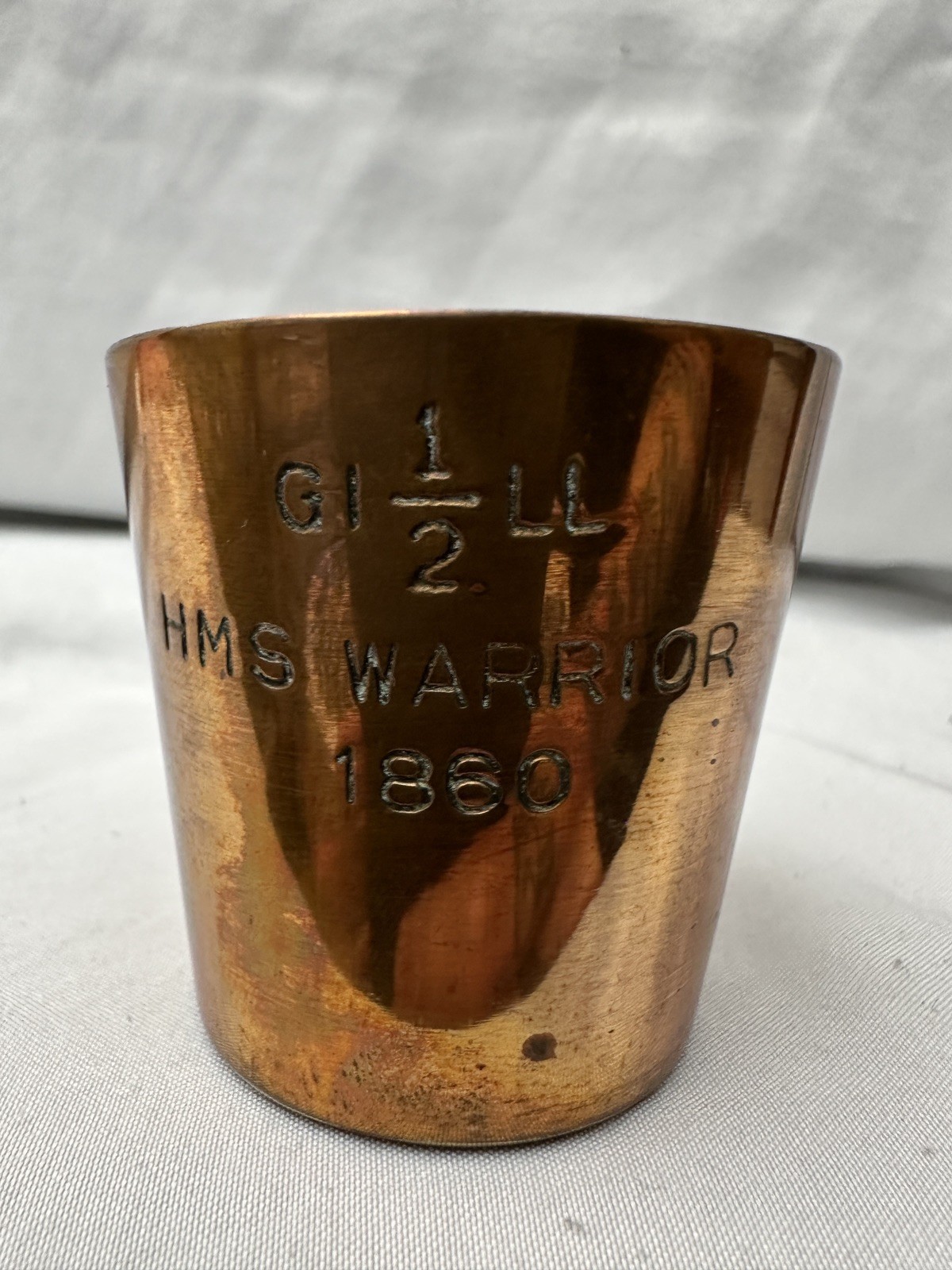 Vintage Pusser’s Rum HMS Warrior 1860 Copper 1/2 Gill Royal Navy Tot Measure Vintage Pusser’s Rum HMS Warrior 1860 Copper 1/2 Gill Royal Navy Tot Measure