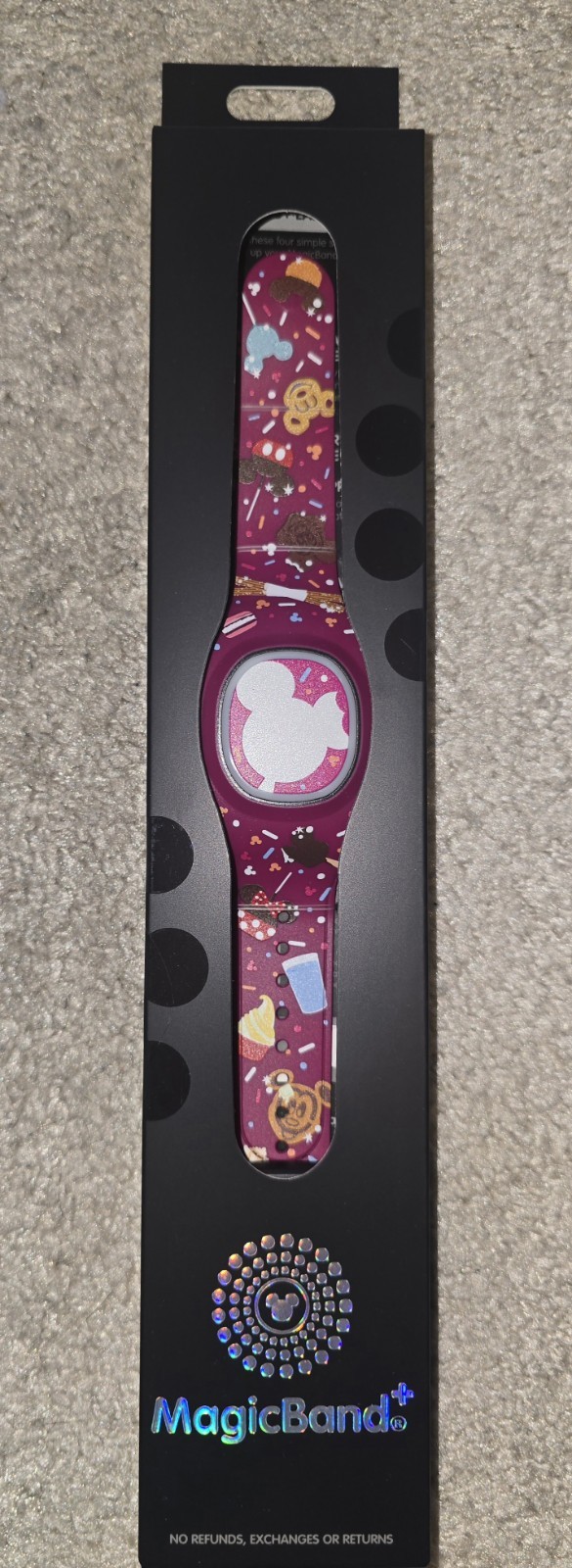 NEW 2025 Disney Parks Magic Band + Plus SNACKS Magenta LINKABLE W/Cable NEW 2025 Disney Parks Magic Band + Plus SNACKS Magenta LINKABLE W/Cable