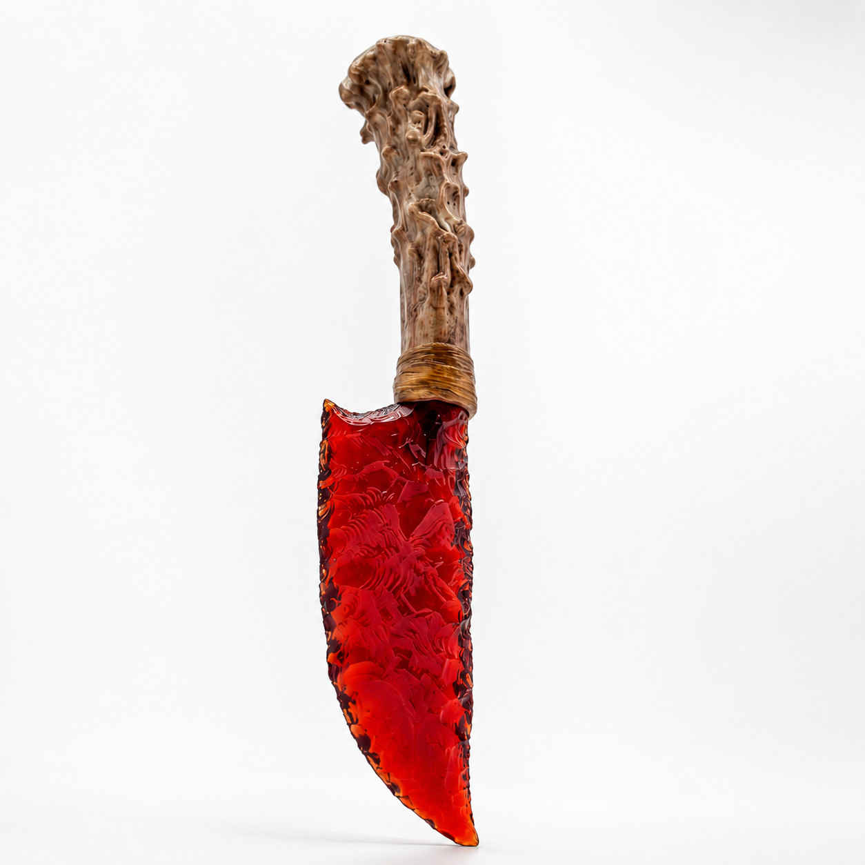 Red Obsidian Glass Knife 10 Inch Natural Antler Handle Artisan Collectible Red Obsidian Glass Knife 10 Inch Natural Antler Handle Artisan Collectible
