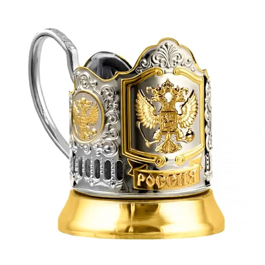 Russian Coat of Arms Glass Holder Podstakannik Подстаканник Герб РФ Russian Coat of Arms Glass Holder Podstakannik Подстаканник Герб РФ