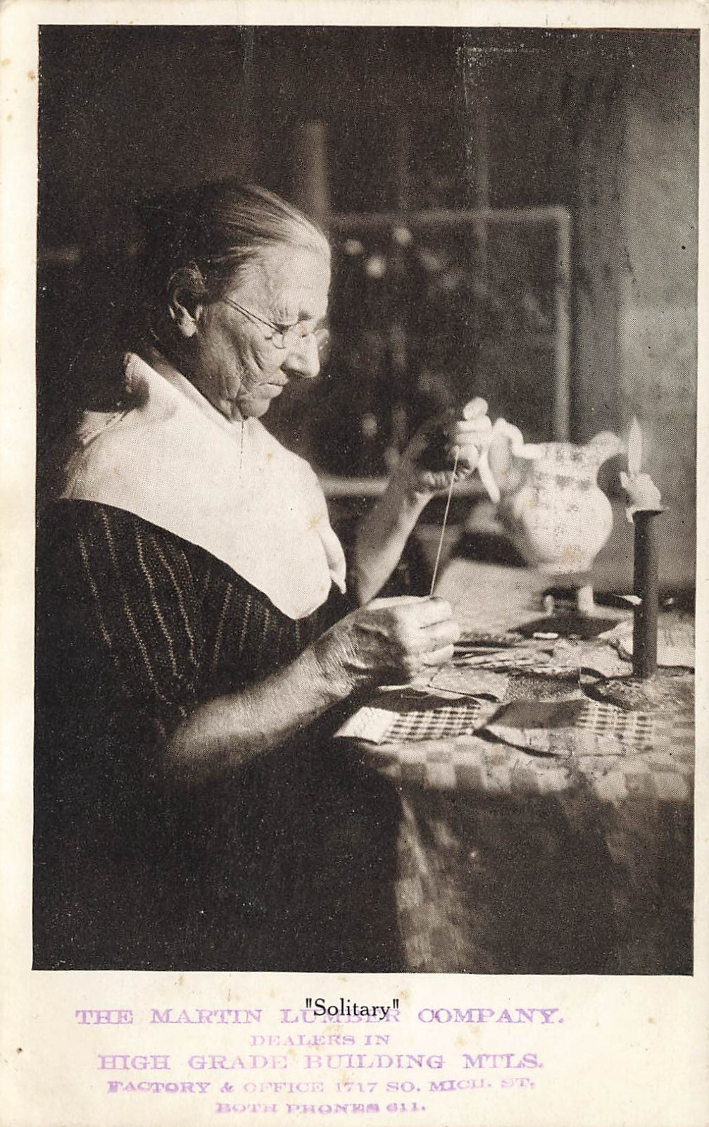 LP10 Martin Lumber Company Chicago Illinois Woman Sewing Advertising Postcard LP10 Martin Lumber Company Chicago Illinois Woman Sewing Advertising Postcard