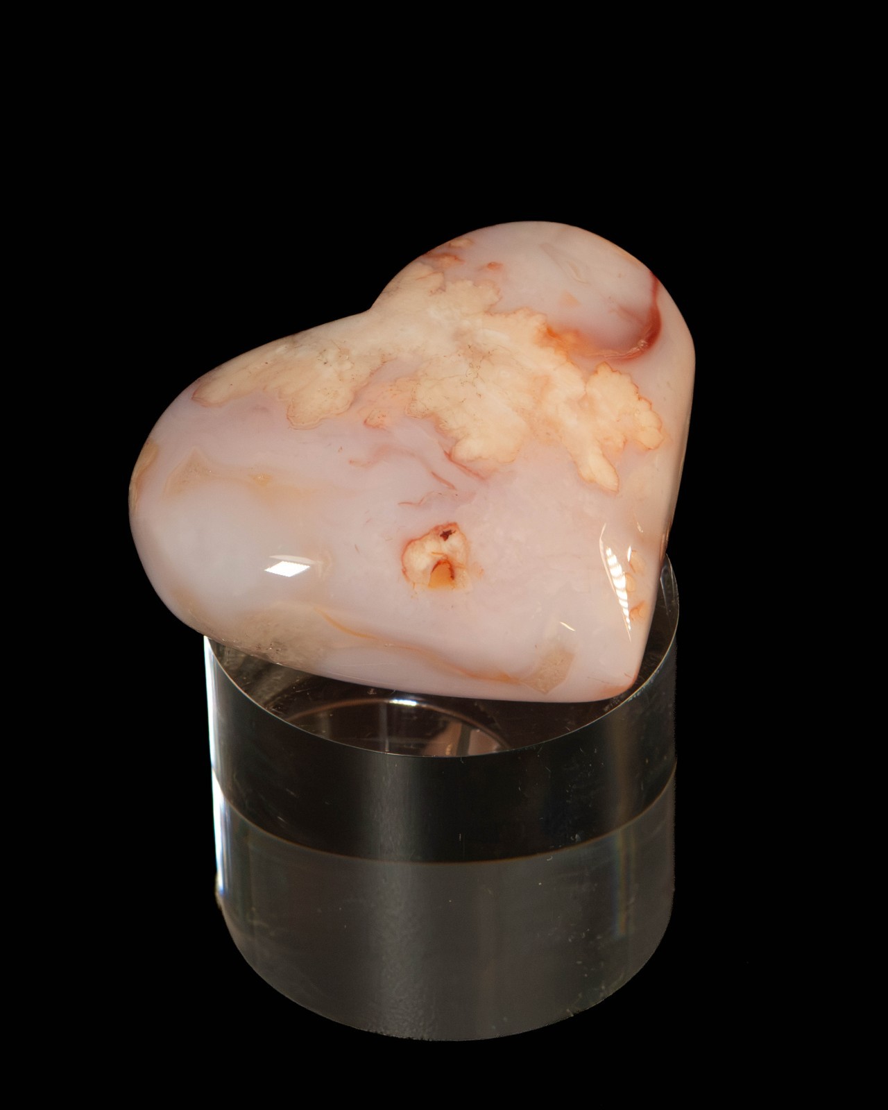 Carnelian Flower Agate Heart 120g Madagascar Crystal Pocket Stone Carnelian Flower Agate Heart 120g Madagascar Crystal Pocket Stone