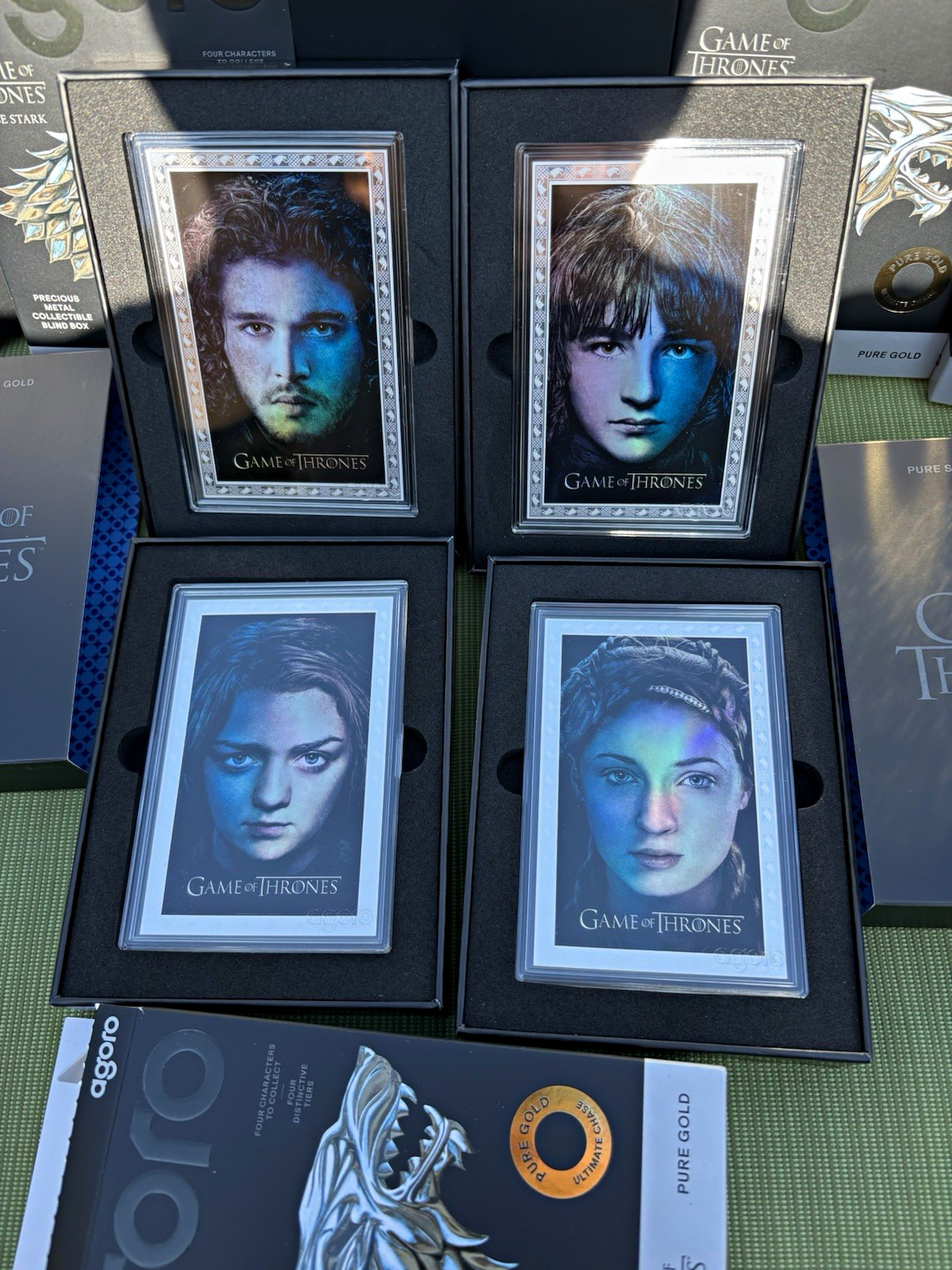 Agoro Game of Thrones House Stark Non-Sport Card Lot (4) Silver Chase tier1 Agoro Game of Thrones House Stark Non-Sport Card Lot (4) Silver Chase tier1