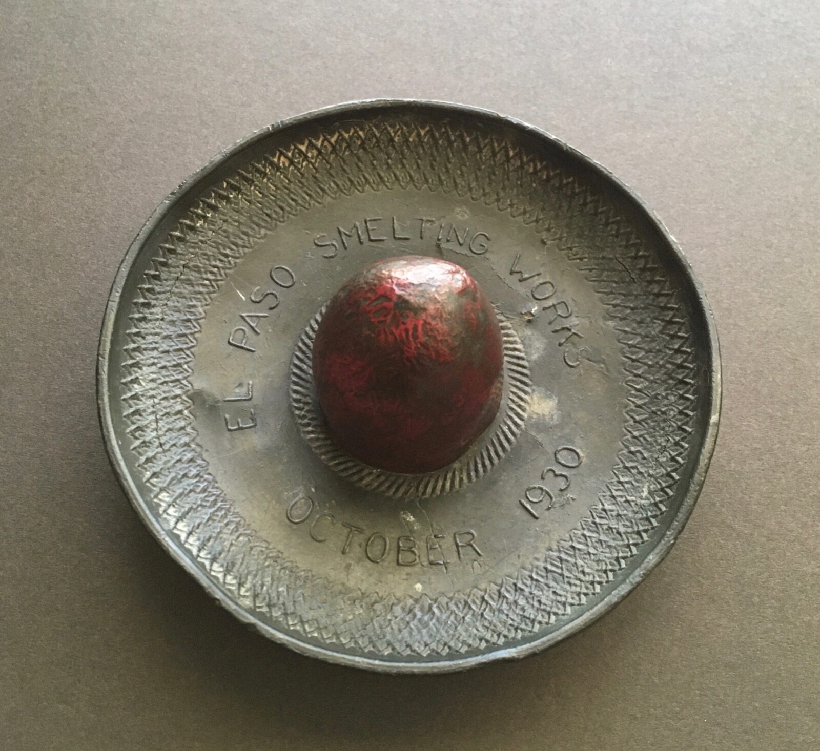 Vintage El Paso Smelting Works 1930 Advertising Metal Sombrero Paperweight Vintage El Paso Smelting Works 1930 Advertising Metal Sombrero Paperweight