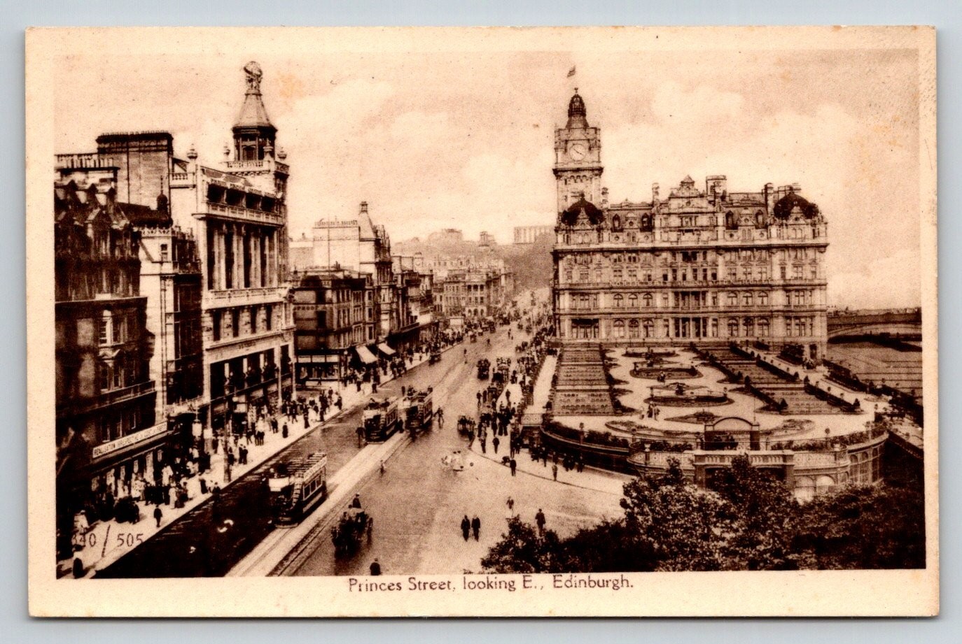 Vintage Princes Street Edinburgh Scotland WR Series RPPC Postcard c. 1910s Vintage Princes Street Edinburgh Scotland WR Series RPPC Postcard c. 1910s