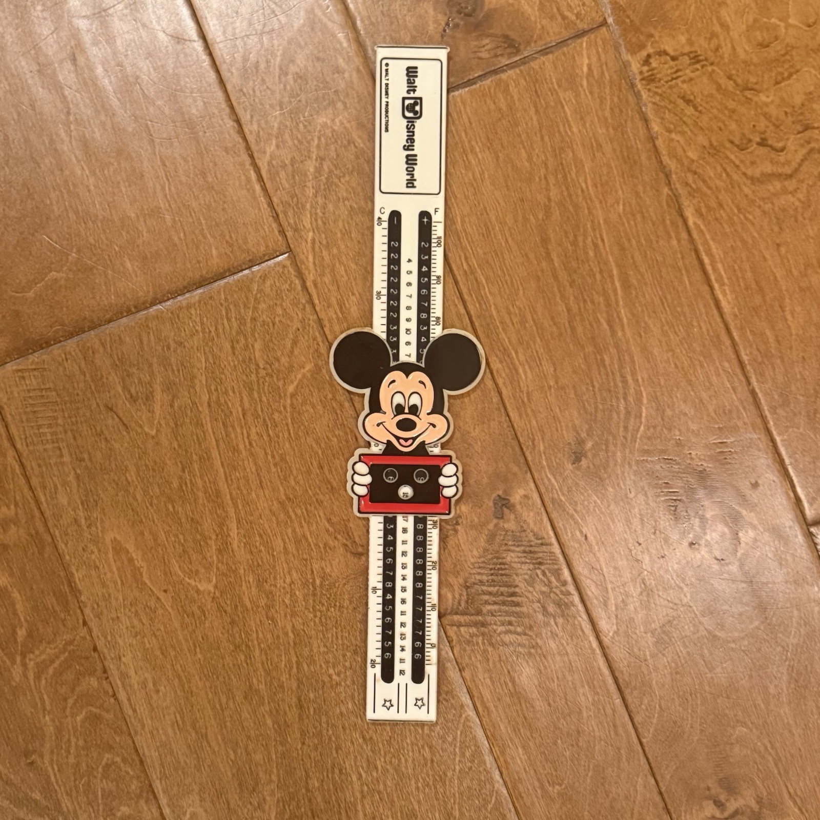 Vintage Walt Disney World White Sliding Mickey Mouse Conversion Math Ruler Vintage Walt Disney World White Sliding Mickey Mouse Conversion Math Ruler