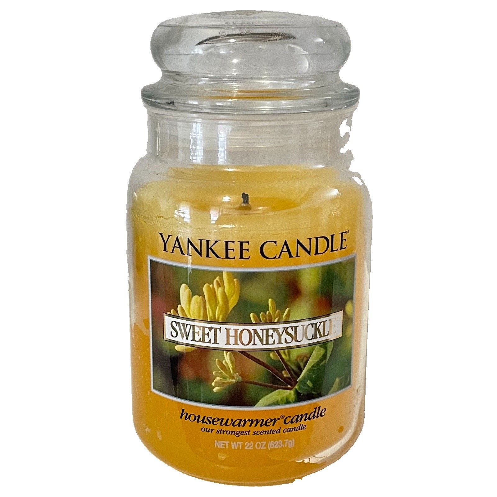 Retired Vintage Yankee Candle SWEET HONEYSUCKLE 22 OZ w/Lid Housewarmer Lit Once Retired Vintage Yankee Candle SWEET HONEYSUCKLE 22 OZ w/Lid Housewarmer Lit Once