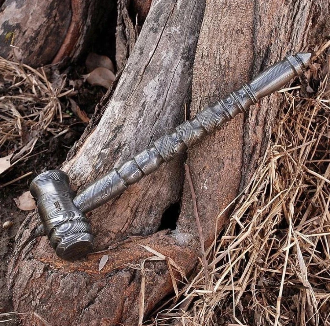Handmade Damascus Steel War Hammer – Viking Style Mace Collectible Gift Handmade Damascus Steel War Hammer – Viking Style Mace Collectible Gift