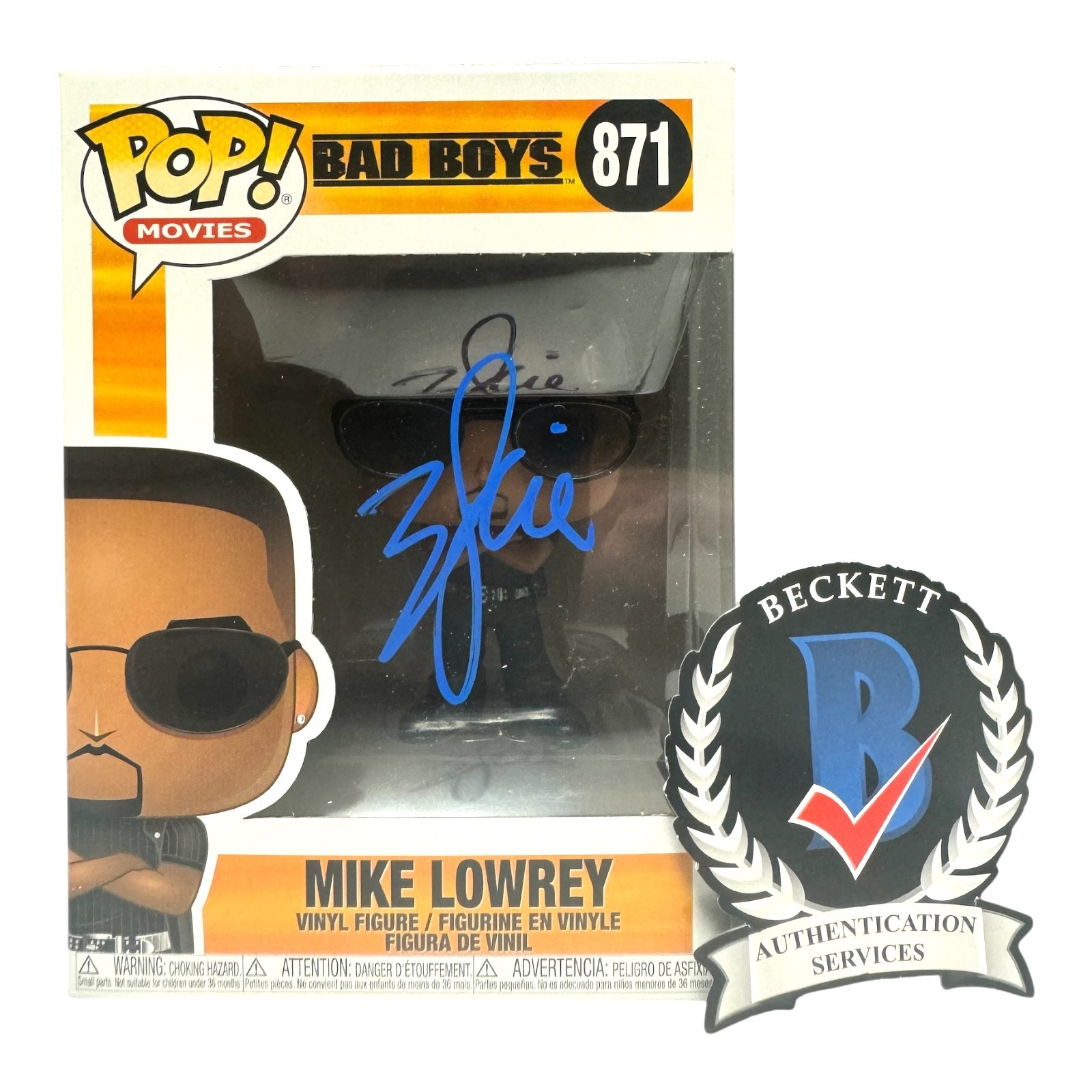 WILL SMITH SIGNED AUTOGRAPH FUNKO POP 871 BAD BOYS BECKETT BAS MIKE LOWREY