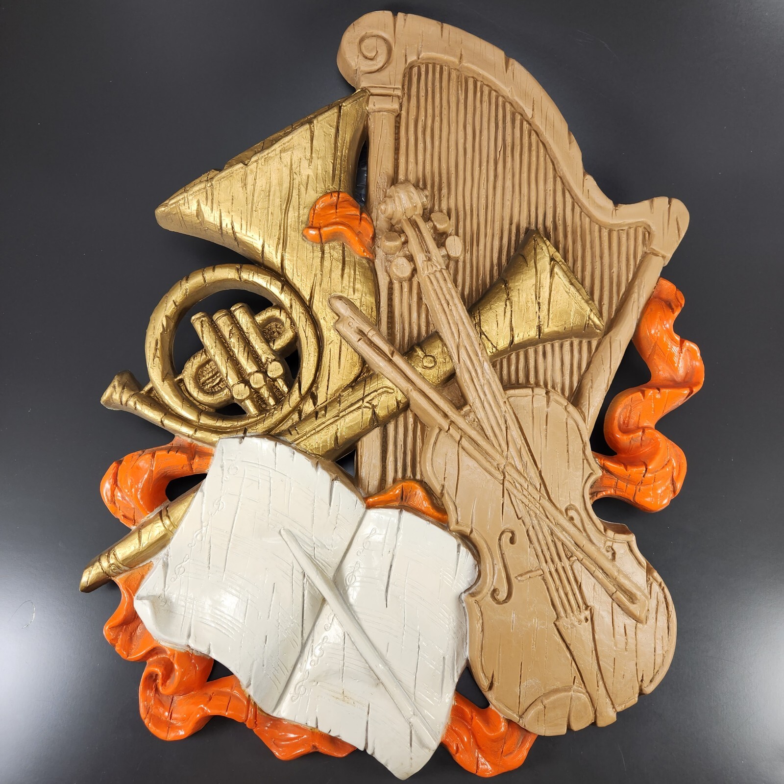 XLrg 1978 Vtg Regency Music Instruments 16"×20" Resin Wall Sculpture XLrg 1978 Vtg Regency Music Instruments 16"×20" Resin Wall Sculpture