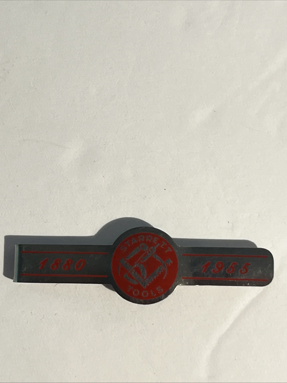 Vtg Starrett Tools 75th Anniversary 1880-1955 Money/Tie Clip Excellent Condition