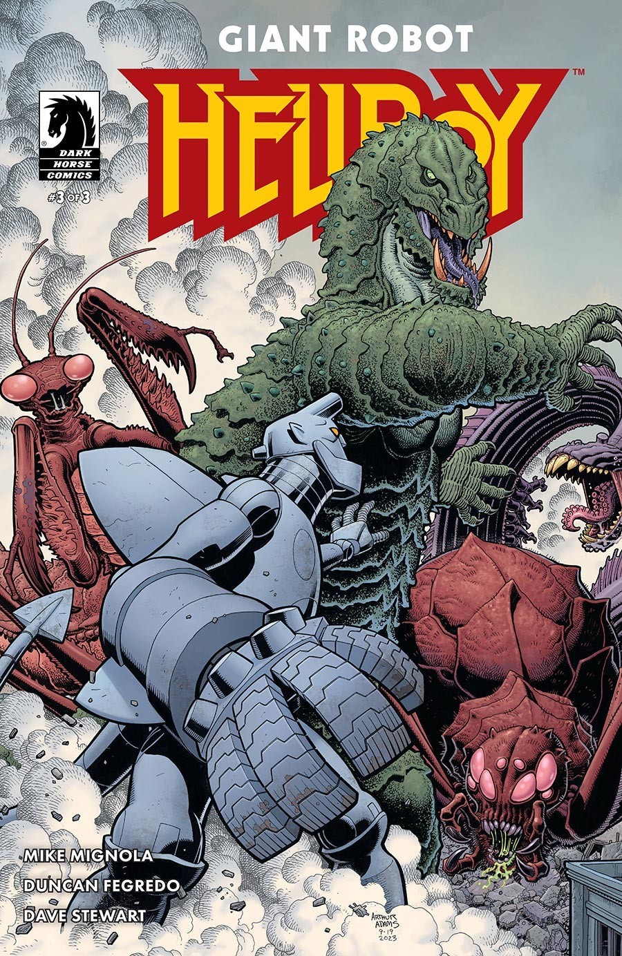 💥🤖 GIANT ROBOT HELLBOY #3 ARTHUR ADAMS VARIANT B DARK HORSE COMICS 2023 VF- 💥🤖 GIANT ROBOT HELLBOY #3 ARTHUR ADAMS VARIANT B DARK HORSE COMICS 2023 VF-