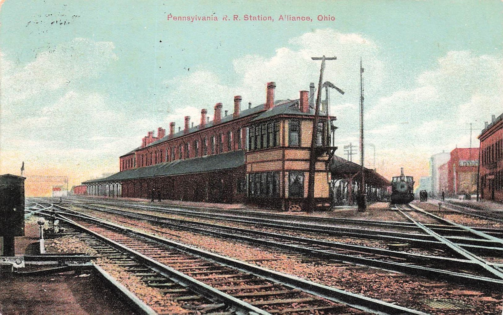 Alliance OH Ohio Pennsylvania Railroad RR Station Depot Train Vtg Postcard J73 Alliance OH Ohio Pennsylvania Railroad RR Station Depot Train Vtg Postcard J73