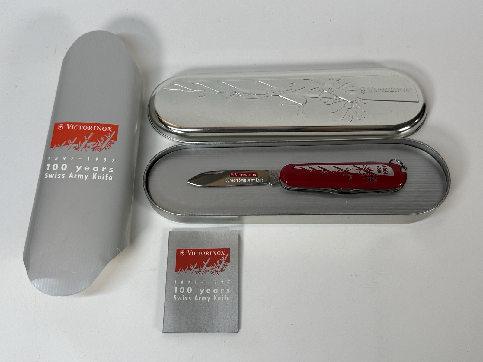 Victorinox Spartan 100th Anniversary Officers Swiss Army Knife 1897-1997 Tin Victorinox Spartan 100th Anniversary Officers Swiss Army Knife 1897-1997 Tin